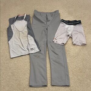 Boys baseball bundle youth large.  
Baseball pants, cup shorts and chest shirt